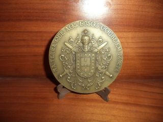 Portuguese King D.  Afonso III - The Boulonnais - Antique Bronze Medal 2