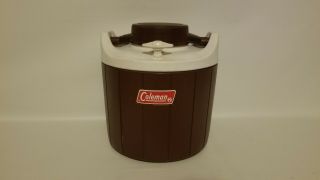 Vintage Coleman Water Cooler Water Jug 1970 Brown Rare Made In Canada