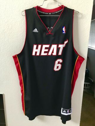Vintage Adidas Lebron James Miami Heat 6 Jersey 2x Nba Wade Bosh Cavs Rare Pat