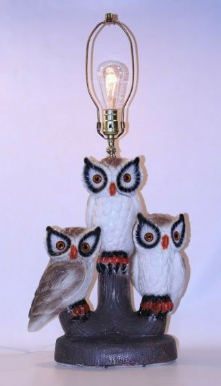 Rare Vtg Owls Trio 60 
