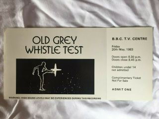 The Old Grey Whistle Test Ticket - Guest Ticket 1983 - Rare