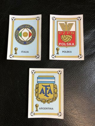 Panini - Argentina 78 - 3 X International Badges - Backs - Rare