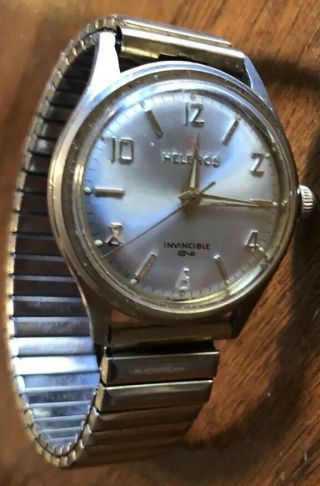 Vintage Men`s Helbros Wind Up Wristwatch Watch Gold Tone -