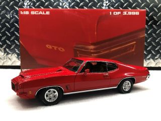 Gmp/acme 1/18 1972 Pontiac Gto 455 H.  O.  Red Pn 8043 (1 Of 3996) Rare &