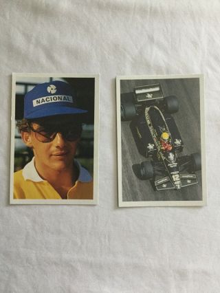 Ayrton Senna,  Rare Trade Rookie Cards X2 Racing 1986 - 1987 A Question Of Sport