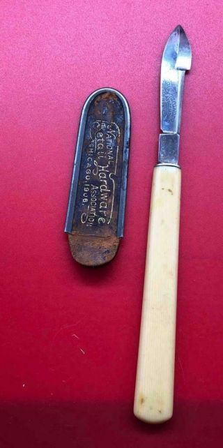 Old Antique Landers Frary & Clark Knife Ink Eraser Scraper National Hdwr Adv