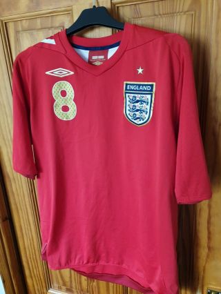 Rare Football Shirt - England Away 2006 - 2008 No.  8 Frank Lampard Size Large