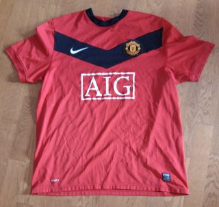 Large Manchester United Man Utd U Aig Football Shirt Rare Vintage