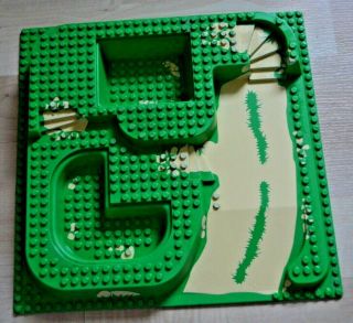 Vintage Lego Raised Baseplate 32x32 6092 Base Plates Green Pool Road Steps 3d