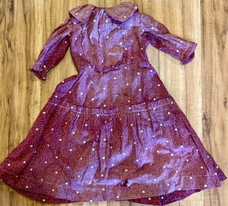 82 Antique Early Calico Cotton Doll Dress for Antique Bisque or Early Doll 2