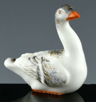 Rare Antique Meissen Miniature Recumbent Goose Bird Porcelain Figure Figurine 5