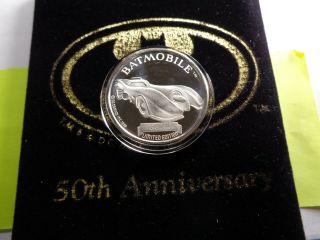 Batmobile Batman 50th Anniversary 1989 Dc Comics 999 Silver Coin Case Rare