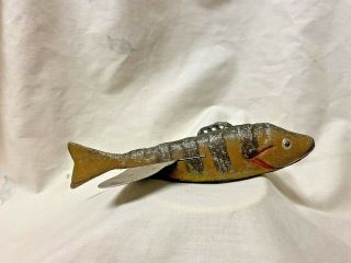 Vintage Sletten Minnesota Folk Art Perch Fish Decoy
