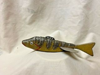 Vintage Sletten Minnesota Folk Art Perch Fish Decoy 2