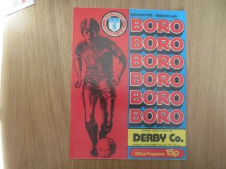 Middlesbrough V Derby December 1978/9 Postponed Rare