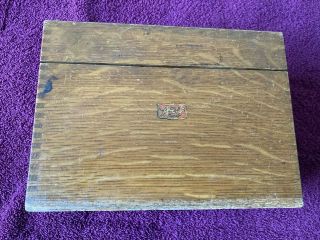 Vintage Antique Weis Solid Oak Wood Dovetail Index Card Library Recipe File Box