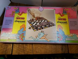 Rare Vintage Peter Max Chess Set / Chesset By Kontrell