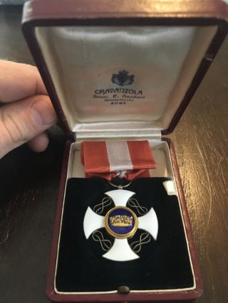 Wwi Italian Order Of The Crown Knight Class Medal With Rare Maker Box