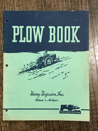 Vintage Plow Book Harry Ferguson Inc.  Detriot Ferguson System