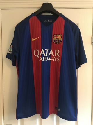 Rare 2015/16 Barcelona Fc Vintage Nike Home Football Jersey Shirt Xl