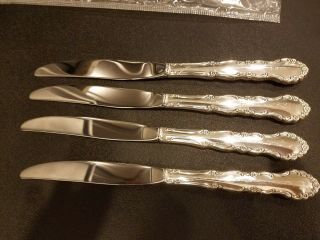 Flirtation Set Of 4 Dinner Knife With Serrated Blade By 1881 Rogers Oneida Ltd