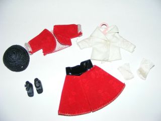 Vintage 8 " Betsy Mccall Dress Outfit Rare Early Version Town And Country Red