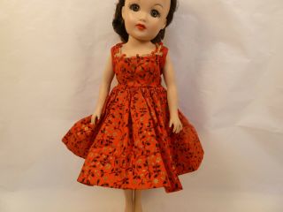 Vintage Premier Red Floral Cotton Print Day Dress Little Miss Revlon Jill Toni