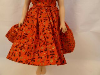 Vintage Premier Red Floral Cotton Print Day Dress Little Miss Revlon Jill Toni 3