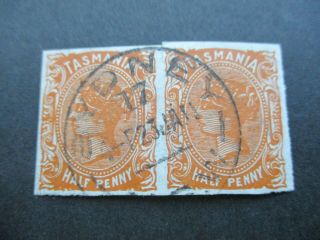 Tasmania Stamps: Tablet Imperf Pair - Rare - (i415)