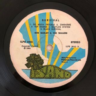 Bob Marley Wailers Survival OG LP Rare Nigerian Press Island 1980 Roots Reggae 3
