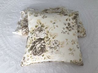 Pottery Barn Rose Floral Duvet Cover Full/queen Linen - Accent Pillow