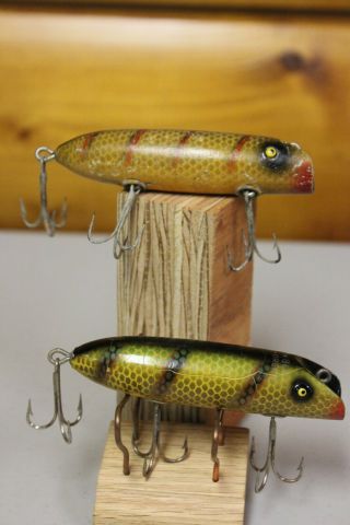 2 Vintage South Bend Bait Company Bass Oreno Wood Fishing Lures 973