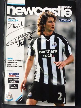 Rare Newcastle United V Arsenal Programme 4 - 4 Draw Signed By Cheick Tioté