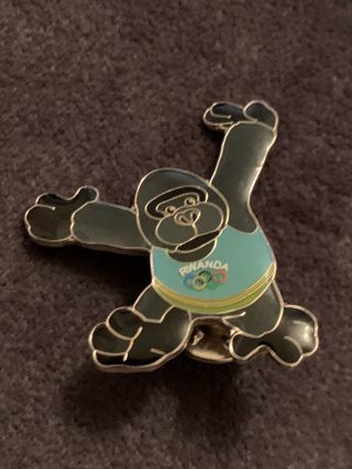 Extremely Rare London 2012 Olympics Pin Badge Team Rwanda Gorilla Committee Noc