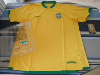 Rare Brazil Nike Shirt World Cup Germany 2006 - 08 Ronaldinho Ronaldo Xl Bnib Vtg