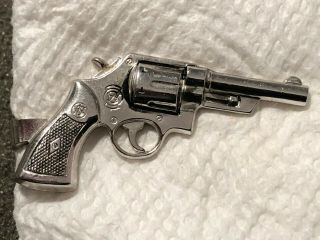 Vintage Anson Pistol S&w Gun Revolver Tie Bar Clip Silver Color
