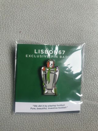 Hoidy Celtic Pin Badge Lisbon 67 Teddy Badge Rare - Limited Edition