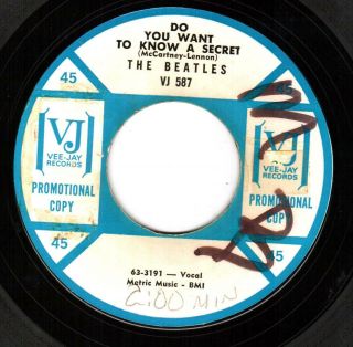 Rare Beatles Promo 45 On Vj - Do You Want To Know A Secret