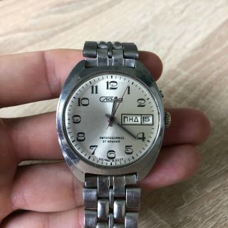 Watch Slava Automatic 27 Jewels Vintage Wristwatch Rare Russia Ussr Soviet Sssr
