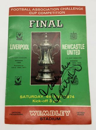 Rare Malcolm Macdonald Newcastle Signed 1974 Fa Cup Final Programme,  Proof