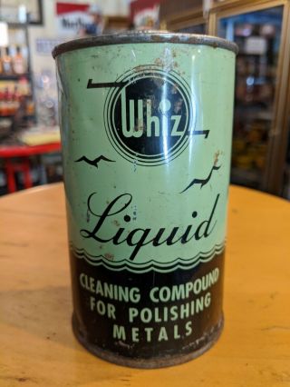 Vintage Rare & Whiz 16 Oz Liquid Metal Polish Compound Metal Can