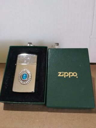 Zippo Turquoise Series:indian Pueblo Green Box Rare