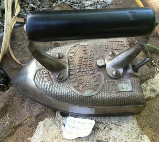 Antique " American Electrical Heater Co,  Detroit”,  Sad Iron W/ Cord Patent 1908
