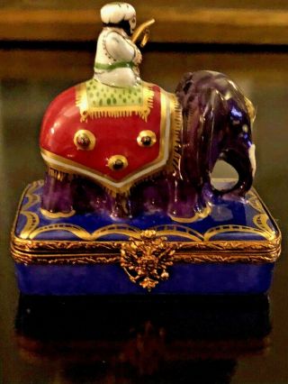 Faberge Vintage Mahout Peint Main Limoges France Trinket Box - Rare Find