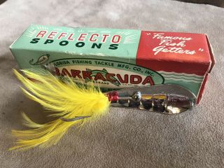 Old Vintage Fishing Lure Rare Color Barracuda Reflecto Spoon Box