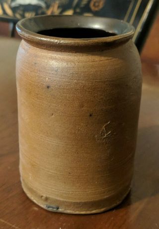 Antique American Stoneware Miniature Jar Crock 19th Century