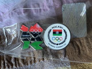 Extremely Rare London 2012 Olympics Pin Badge Team Malawi National Committee Noc