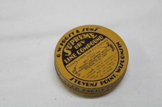 G.  W.  Frost & Sons Supreme Dry Line Compound Small Tin Vintage Fly Fishing