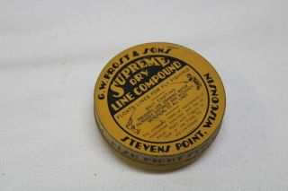 G.  W.  Frost & Sons Supreme Dry Line Compound Small Tin Vintage Fly Fishing 2