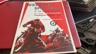 Wembley Lions V Hackney Wick - - - Speedway Programme - - - 17th June 1937 - - - Rare